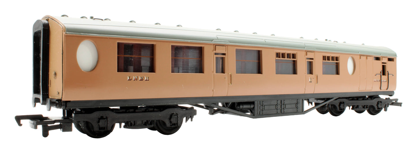 Pre-Owned 34-427 63' LNER Thompson Composite Brake Coach Post War Brown '1442'