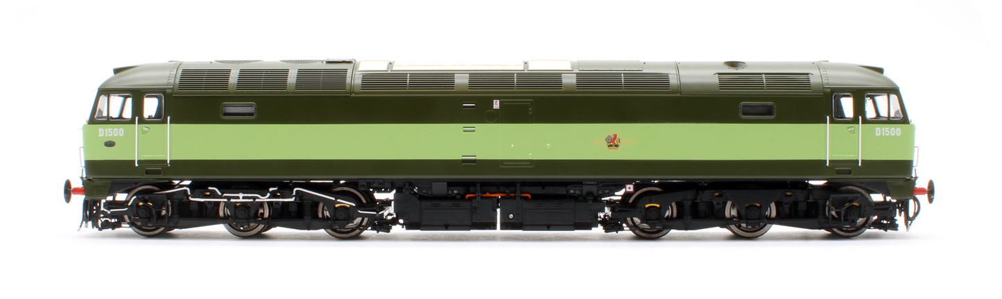 CM-D1500-TTGreen-SFW Highly Detailed Premium Weathered Class 47 BR Two Tone Green No.D1500 Diesel Locomotive - DCC Sound