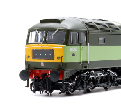CM-D1500-TTGreenW Highly Detailed Premium Weathered Class 47 BR Two Tone Green No.D1500 Diesel Locomotive