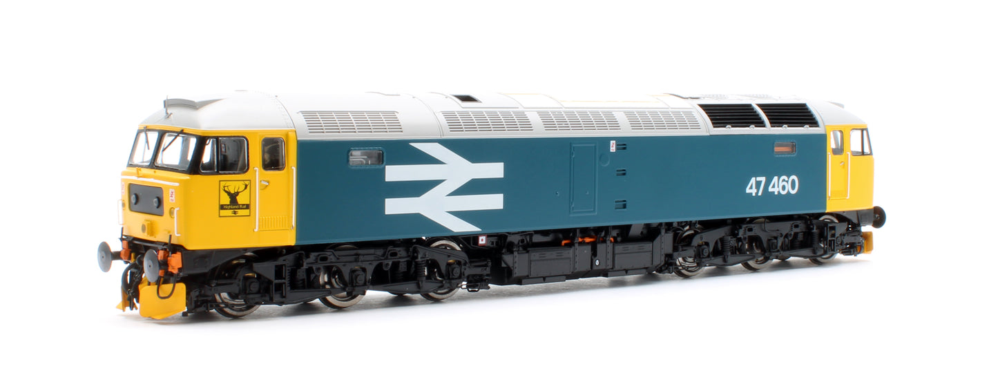 CM-47460-LLW Highly Detailed Premium Weathered Class 47 BR Blue Large Logo No.47460 Diesel Locomotive