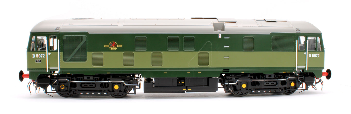 Class 24/0 BR Two-Tone Green D5072 (Small Yellow Panels) Diesel Locomotive