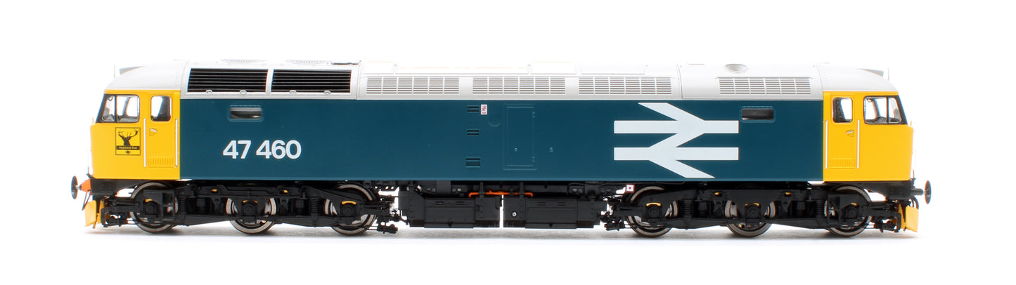 CM-47460-LL-SFW Highly Detailed Premium Weathered Class 47 BR Blue Large Logo No.47460 Diesel Locomotive - DCC Sound