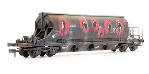 Pre-Owned JIA Nacco Wagon Imerys Blue 33-70-0894-012-0 (Custom Weathered With Graffiti)