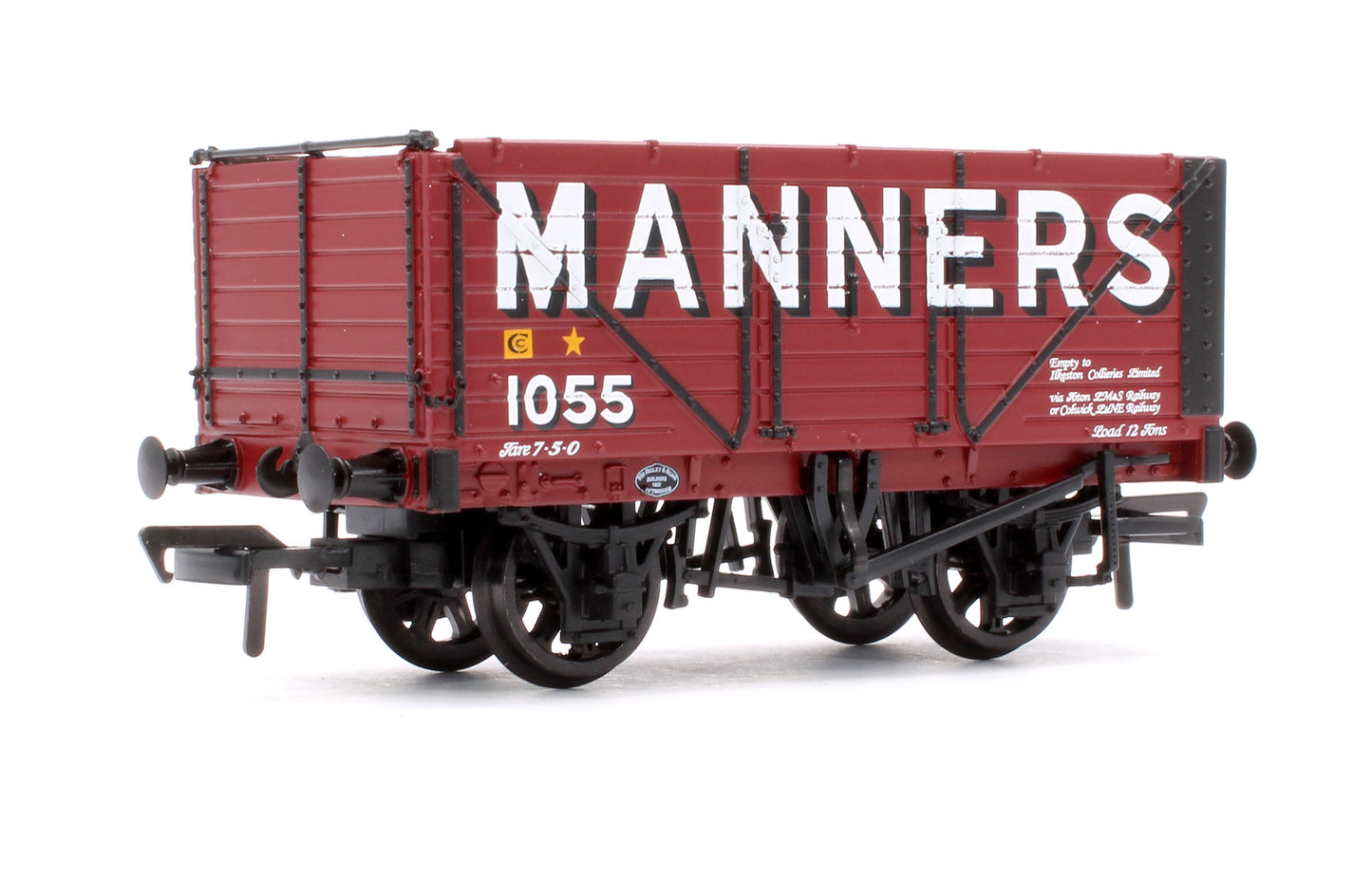 8 Plank End Door Wagon 'Manners' Red No.1055