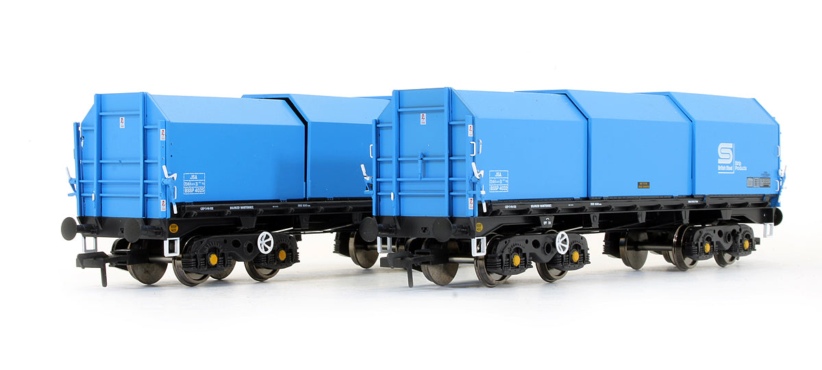 Pre-Owned JSA Bogie Covered Steel Wagon Twin Pack - British Steel 1 - BSSP 4025, BSSP 4032