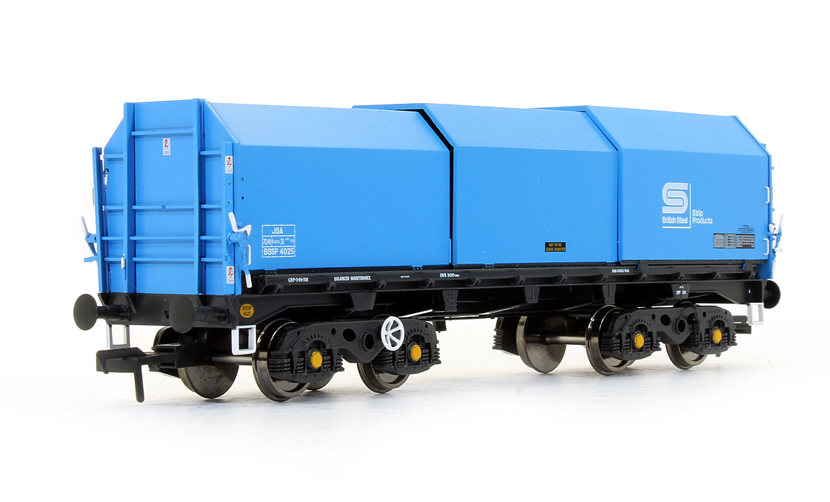 Pre-Owned JSA Bogie Covered Steel Wagon Twin Pack - British Steel 1 - BSSP 4025, BSSP 4032