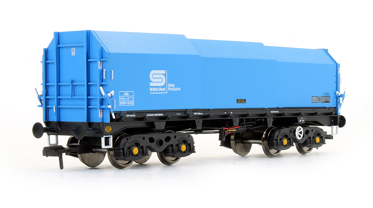 Pre-Owned JSA Bogie Covered Steel Wagon Twin Pack - British Steel 1 - BSSP 4025, BSSP 4032