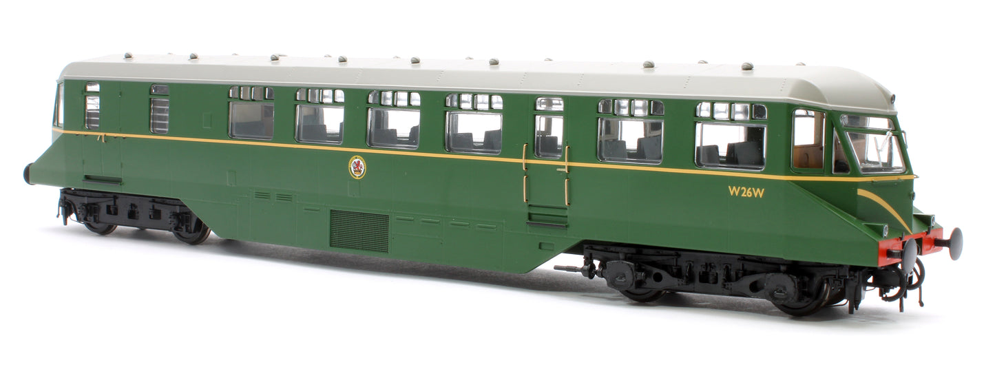 GWR Passenger Railcar BR Green with Speed Whiskers W26W (Grey Roof) Diesel Locomotive