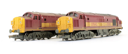Pre-Owned Set Of 2 EWS Class 37 Diesel Locomotives Powered & Dummy (Weathered)