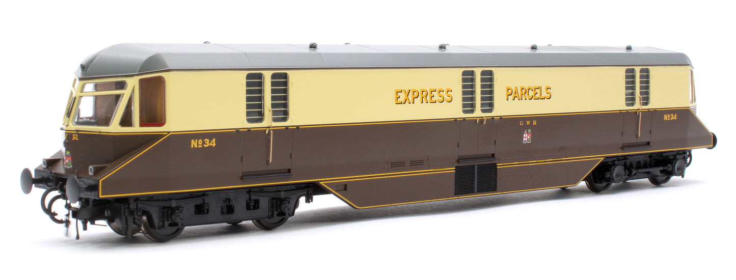 GWR Parcels Railcar GWR Chocolate/Cream No.34 (Dark Grey Roof) Diesel Locomotive