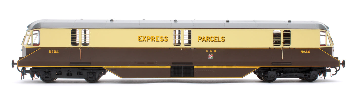 GWR Parcels Railcar GWR Chocolate/Cream No.34 (Dark Grey Roof) Diesel Locomotive