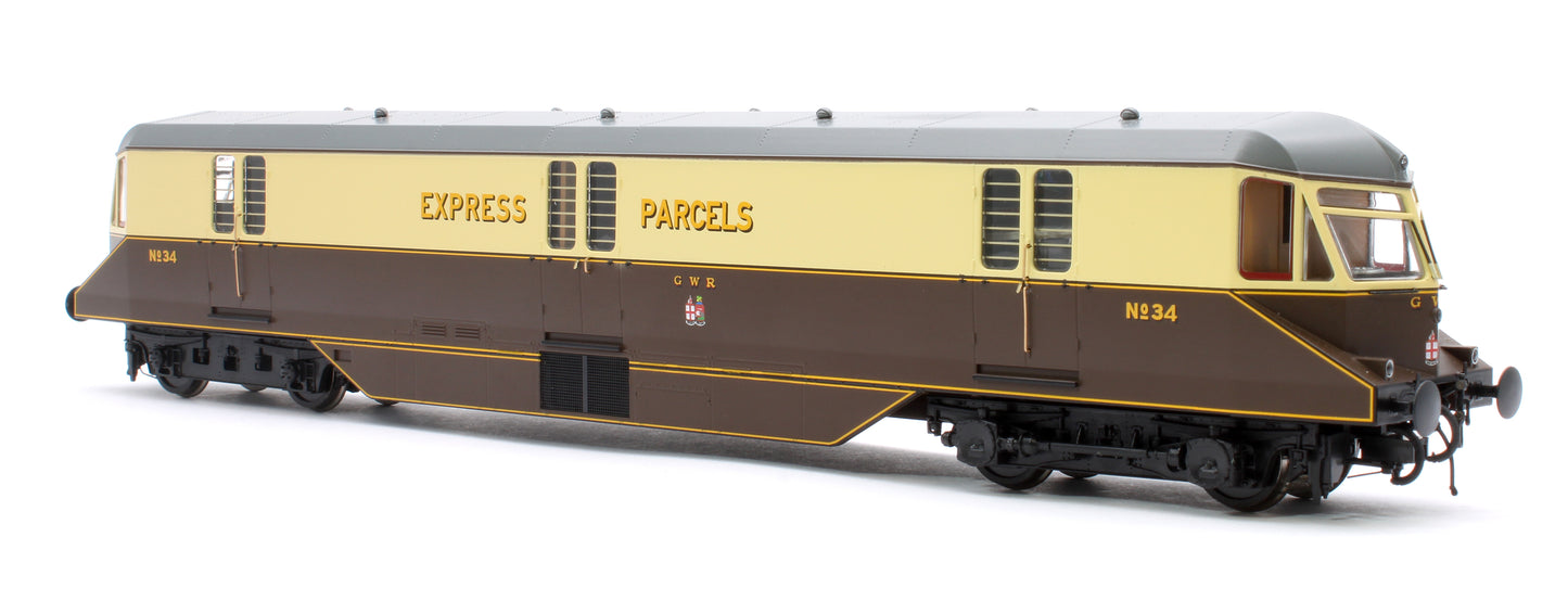 GWR Parcels Railcar GWR Chocolate/Cream No.34 (Dark Grey Roof) Diesel Locomotive