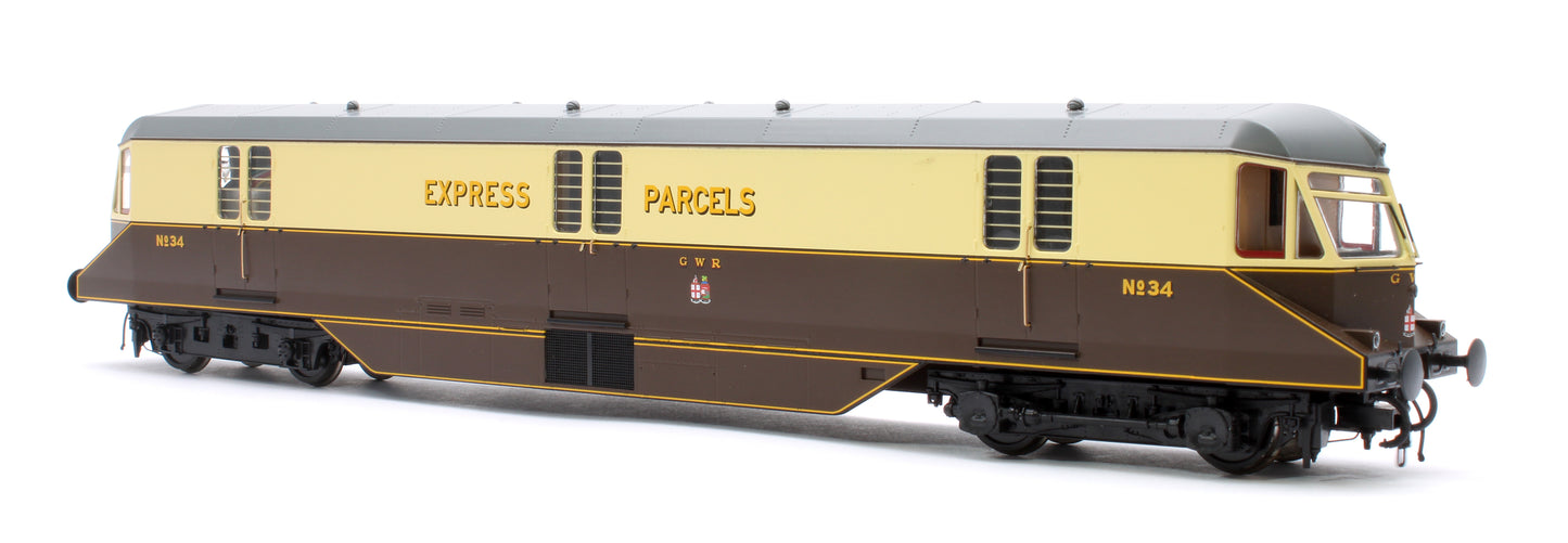 GWR Parcels Railcar GWR Chocolate/Cream No.34 (Dark Grey Roof) Diesel Locomotive