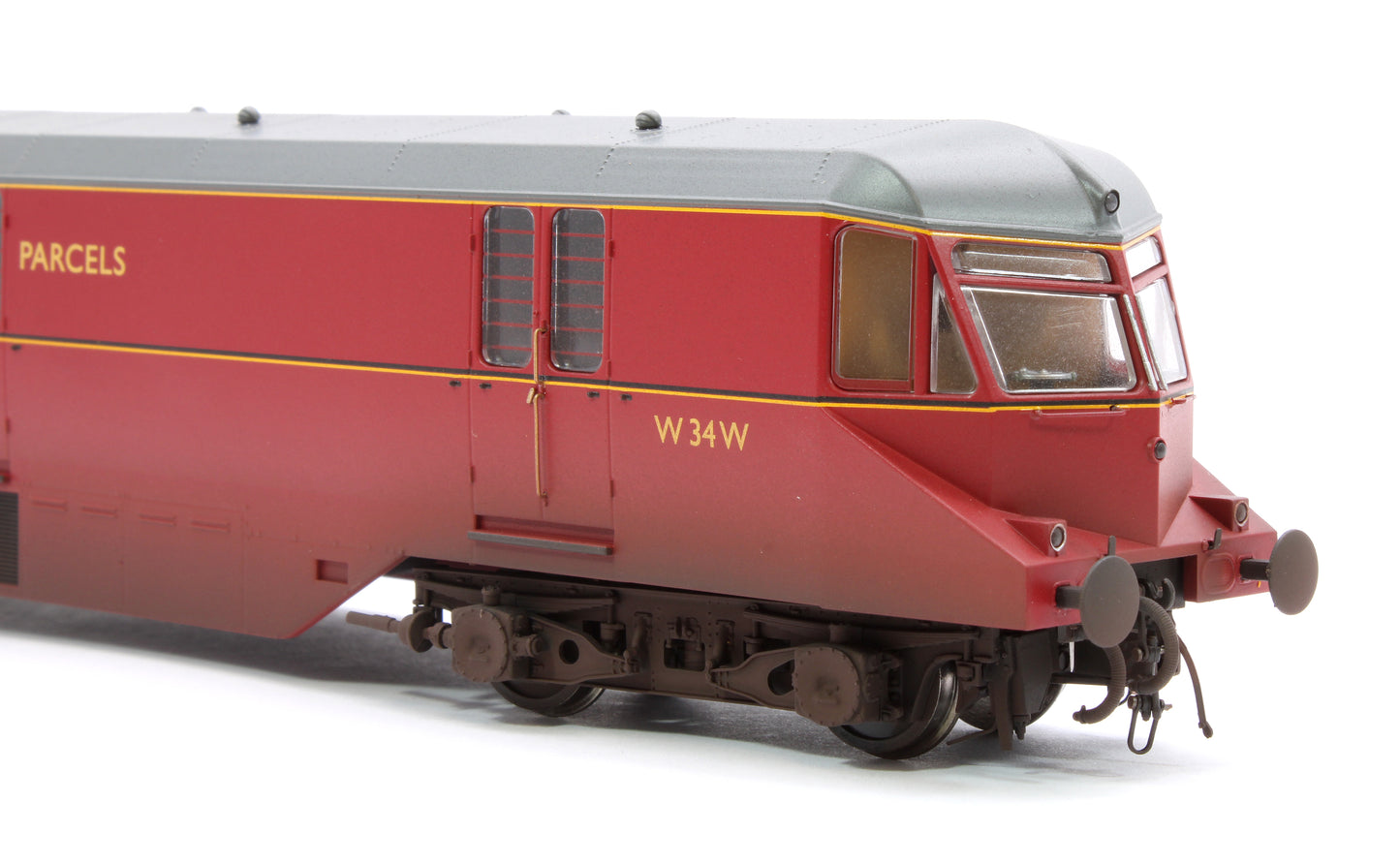 GWR Parcels Railcar BR ‘Express Parcels’ Crimson No. W34W (Grey Roof) Diesel Locomotive - Weathered