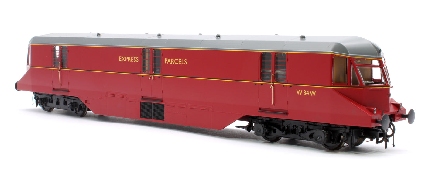 GWR Parcels Railcar BR ‘Express Parcels’ Crimson No. W34W (Grey Roof) Diesel Locomotive