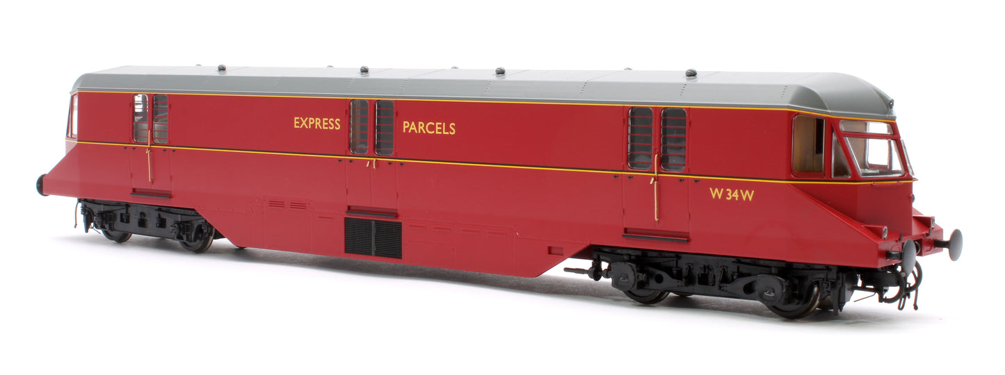 GWR Parcels Railcar BR ‘Express Parcels’ Crimson No. W34W (Grey Roof) Diesel Locomotive