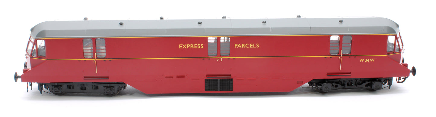 GWR Parcels Railcar BR ‘Express Parcels’ Crimson No. W34W (Grey Roof) Diesel Locomotive