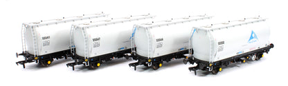 RT-PCA20-201B Pack of 4 Alcan liveried PCA tanks (with ladders). Numbers: 55541, 55544, 55547, 55550