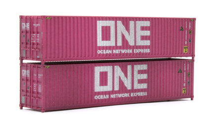 Container 40 FT Pink One Twin Pack 607607 - 8  607861 - 4 Twin Pack - Weathered