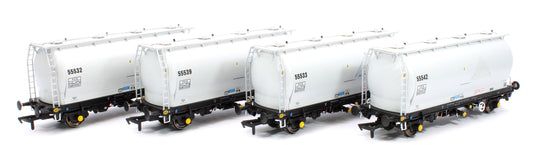 Pack of 4 Debranded Alcan liveried PCA tanks (with ladders). Numbers: 55532, 55533, 55539, 55542