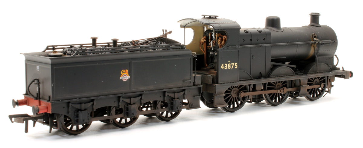 Pre-Owned Class 4F 0-6-0 43875 BR Black Early Emblem Steam Locomotive (Custom Weathered) - DCC Fitted