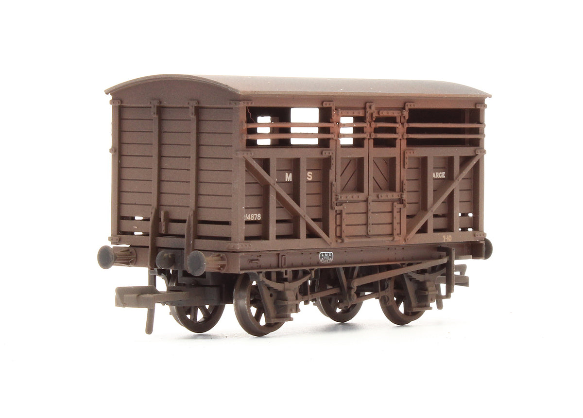 Pre-Owned 12 Ton Cattle Wagon LMS Bauxite No.214878 - Custom Weathered