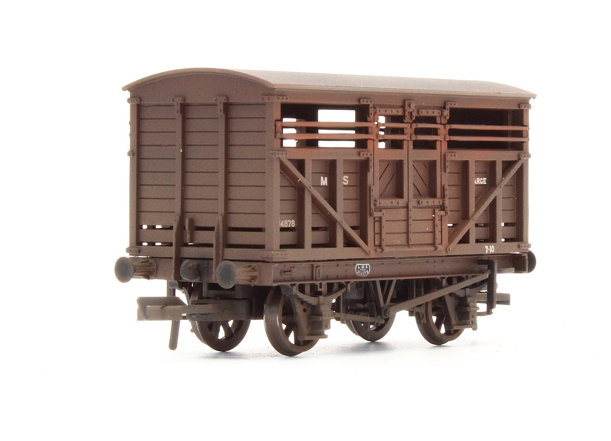Pre-Owned 12 Ton Cattle Wagon LMS Bauxite No.214878 - Custom Weathered