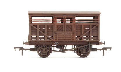Pre-Owned 12 Ton Cattle Wagon LMS Bauxite No.214878 - Custom Weathered