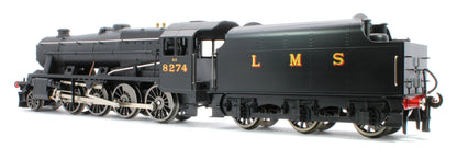 E/38-B1 LMS Stanier Class 8F 2-8-0 Unlined Satin Black No. 8274 Steam Locomotive