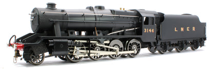 E/38-C LNER Stanier Class 8F 2-8-0 Unlined Satin Black No. 3146 Steam Locomotive