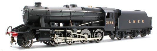 E/38-C LNER Stanier Class 8F 2-8-0 Unlined Satin Black No. 3146 Steam Locomotive