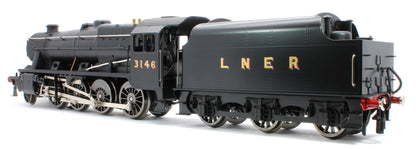 E/38-C LNER Stanier Class 8F 2-8-0 Unlined Satin Black No. 3146 Steam Locomotive