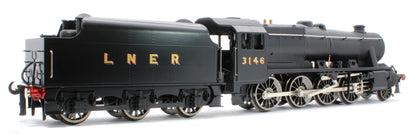 E/38-C LNER Stanier Class 8F 2-8-0 Unlined Satin Black No. 3146 Steam Locomotive