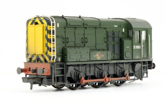 Pre-Owned Class 08 D3963 BR Green Wasp Stripes Diesel Shunter Locomotive (Weathered)