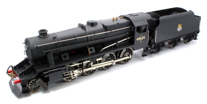 E/38-E Stanier Class 8F 2-8-0 BR Unlined Satin Black No. 48624 Steam Locomotive