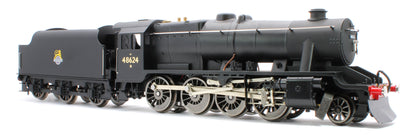 E/38-E Stanier Class 8F 2-8-0 BR Unlined Satin Black No. 48624 Steam Locomotive
