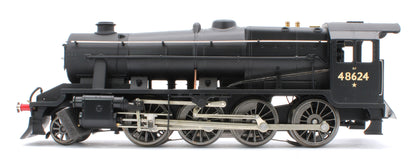 E/38-E Stanier Class 8F 2-8-0 BR Unlined Satin Black No. 48624 Steam Locomotive