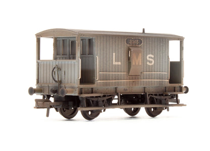 Pre-Owned 20T Midland Brake Van LMS Grey (With Duckets) - Custom Weathered