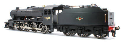 E/38-E1 Stanier Class 8F 2-8-0 BR Unlined Satin Black No. 48624 Steam Locomotive w/Fowler Tender