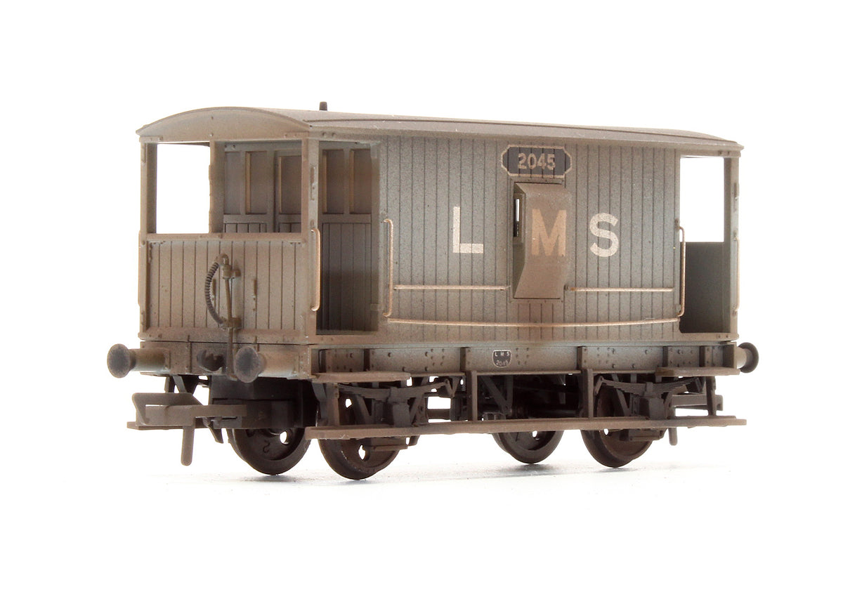 Pre-Owned 20T Midland Brake Van LMS Grey (With Duckets) - Custom Weathered