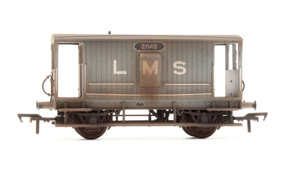 Pre-Owned 20T Midland Brake Van LMS Grey (With Duckets) - Custom Weathered