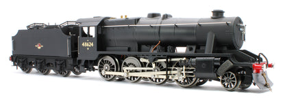 E/38-E1 Stanier Class 8F 2-8-0 BR Unlined Satin Black No. 48624 Steam Locomotive w/Fowler Tender