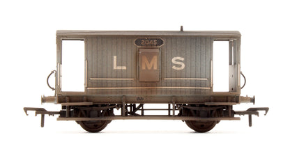 Pre-Owned 20T Midland Brake Van LMS Grey (With Duckets) - Custom Weathered