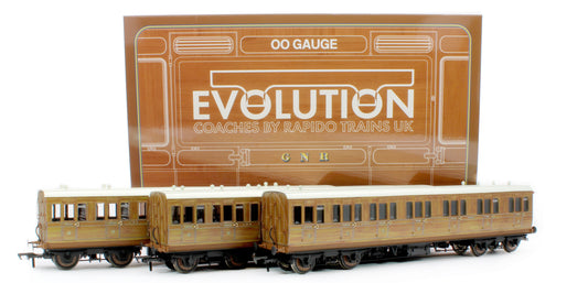 48' GNR ‘Evolution’ Bogie Coach Non-Corridor Carriage No.3156, No.3067 & No.3923 3-Pack