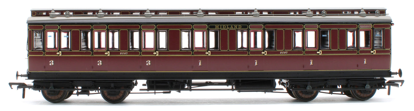 978005 48' Midland Railway ‘Evolution’ Bogie Coach Non-Corridor Carriage No.681, No.2441 & No.3207 3-Pack