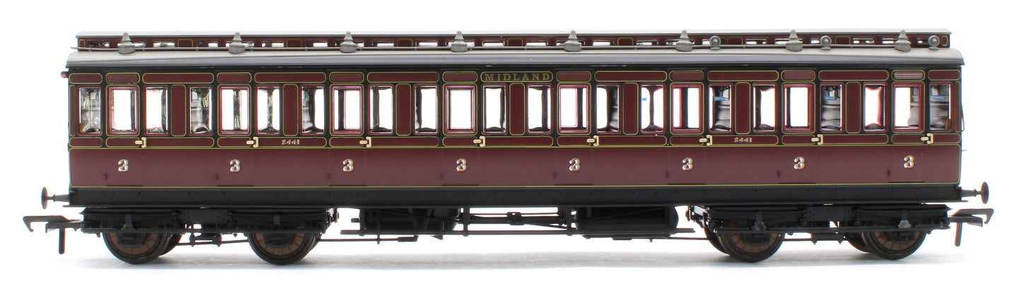 978005 48' Midland Railway ‘Evolution’ Bogie Coach Non-Corridor Carriage No.681, No.2441 & No.3207 3-Pack