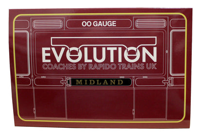 978005 48' Midland Railway ‘Evolution’ Bogie Coach Non-Corridor Carriage No.681, No.2441 & No.3207 3-Pack