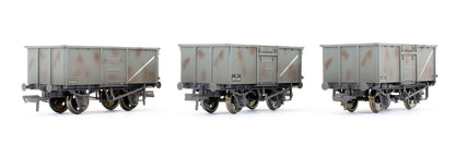 Pre-Owned 37-225z Set Of 3 BR Grey Steel Mineral Wagons (Exclusive Edition) Weathered