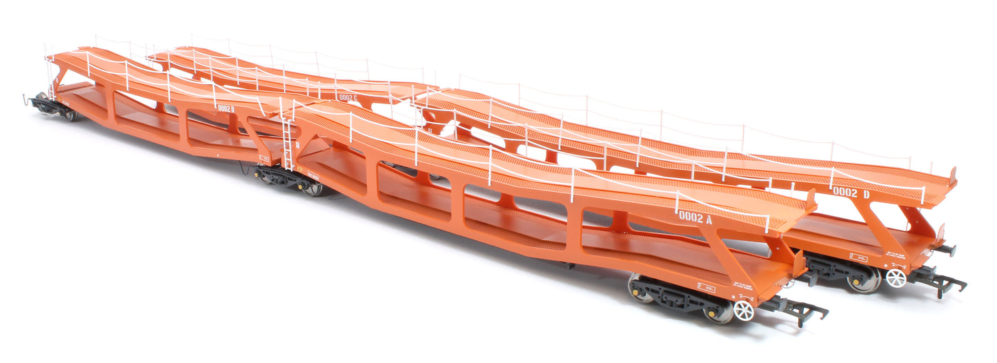RT-OO-CAR4-403A Quad set Cartic-4 car carrier - Silcock and Collings orange (set A)