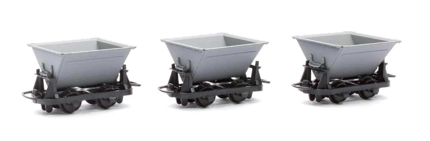 Pack of 3 Hudson "Rugga" V-Skip Wagons - Grey